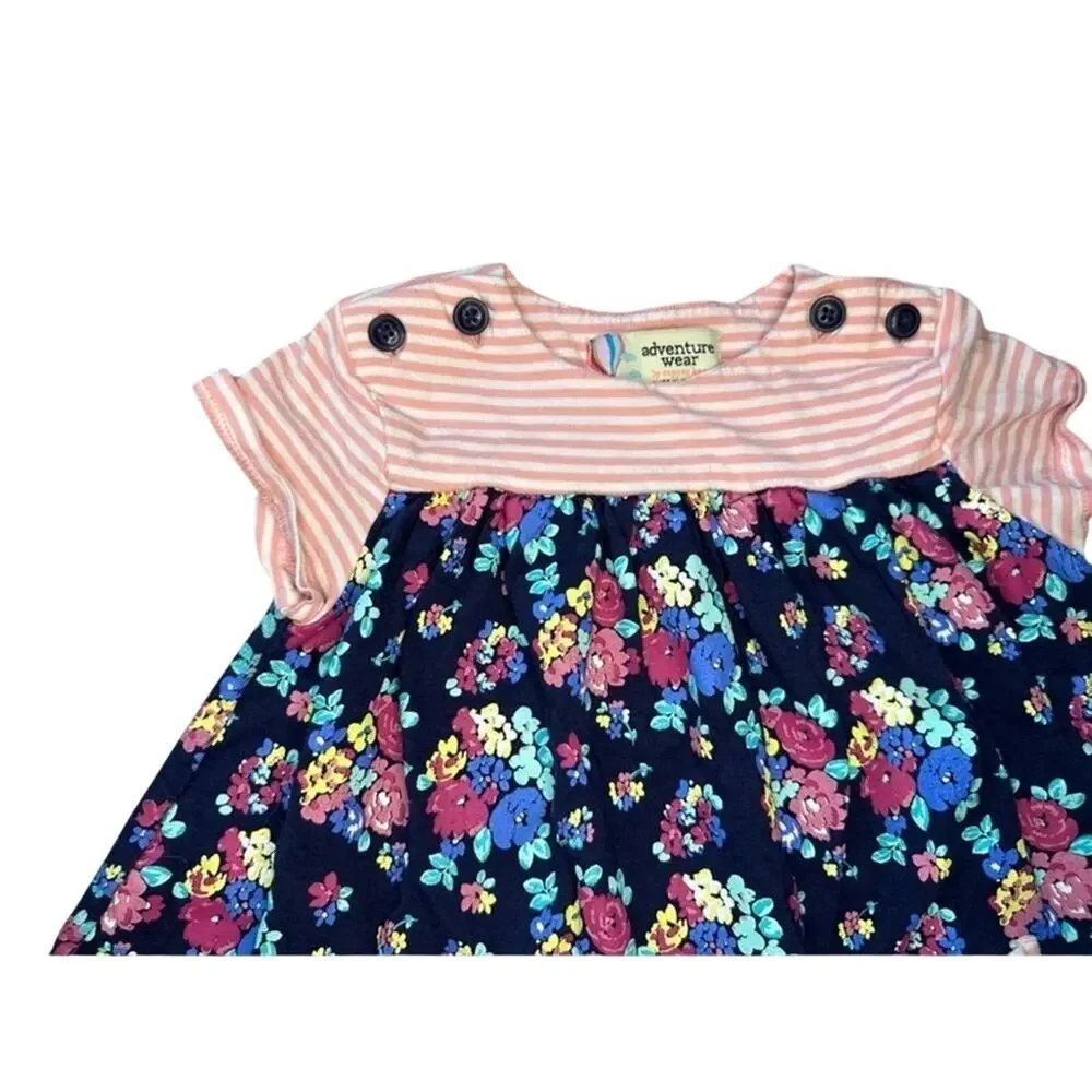Adventure Wear by Copper Key Girls 2T Multicolor Floral Short Sleeve Dress